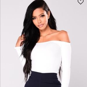 White off the shoulder top
